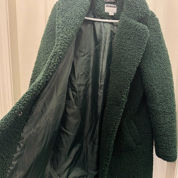 Noisy May Teddy Sherpa Fluffy Coat Emerald Green Soia Kyo - Picture 7 of 9